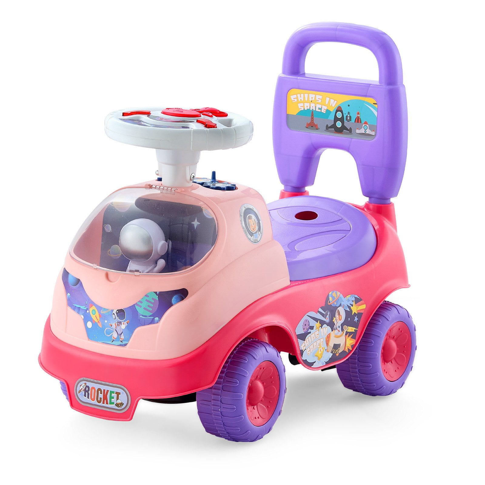 VEVOR Ride On Toddler Push Car, Push Car for Toddler 19 to 36 Months, Kids Ride On Toy with Horn & Music, 48.5 lbs Load Capacity, Under-seat Storage, Foot-to-Floor Walker for Toddlers Boys Girls, Pin