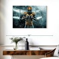 thumbnail image 3 of Elephant Stock American Football Player Wall Art - Horizontal Canvas Wall Art - Mancave Wall Decor - Sports Canvas - Blue And Orange Decor - 36" x 24", 3 of 8