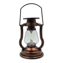 Yucurem Solar Retro Kerosene Lamp Built-in Battery Light Courtyard Garden Decor Portable Lighting Tools (Copper)