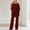 Wine Red, variant on Morttic Women's Casual Solid Color 2 Piece Set – Batwing Sleeve Double-Layer Hem Top & Wide Leg Pants Office & Vacation Wear White,S