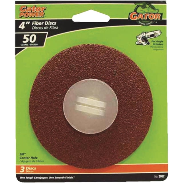 Disco de fibra Ali Industries, 4 x 1,6 cm, grano 50, paquete de 3 unidades