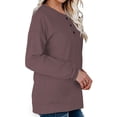 thumbnail image 2 of Rosvigor Sweatshirts for Women Henley Shirts Casual Long Sleeve Ribbed Tunic Button Up Tops, 2 of 6
