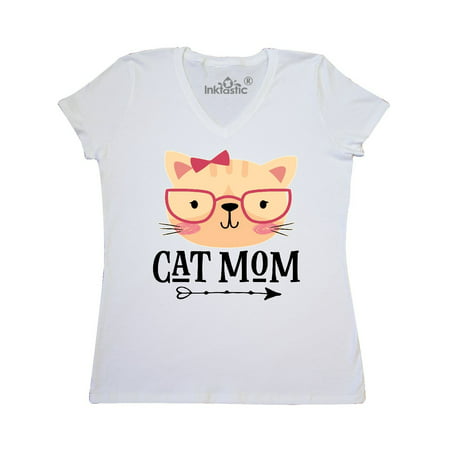 Inktastic - Cat Mom Gift Cute Kitty Women's V-Neck T-Shirt - Walmart.com