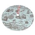 thumbnail image 3 of Kll 30" Christmas Tree Skirt Pirate Adventure Map Xmas Tree Skirts Mat For New Year Xmas Holiday Party Indoor Outdoor Home Decoration, 3 of 9