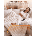 thumbnail image 6 of GARVEE 50" x 60" Heated Blanket Throw,Cozy Faux Rabbit Fur Bubble Electric Blanket with 10 Heat Settings & Auto-Off, White, 6 of 9