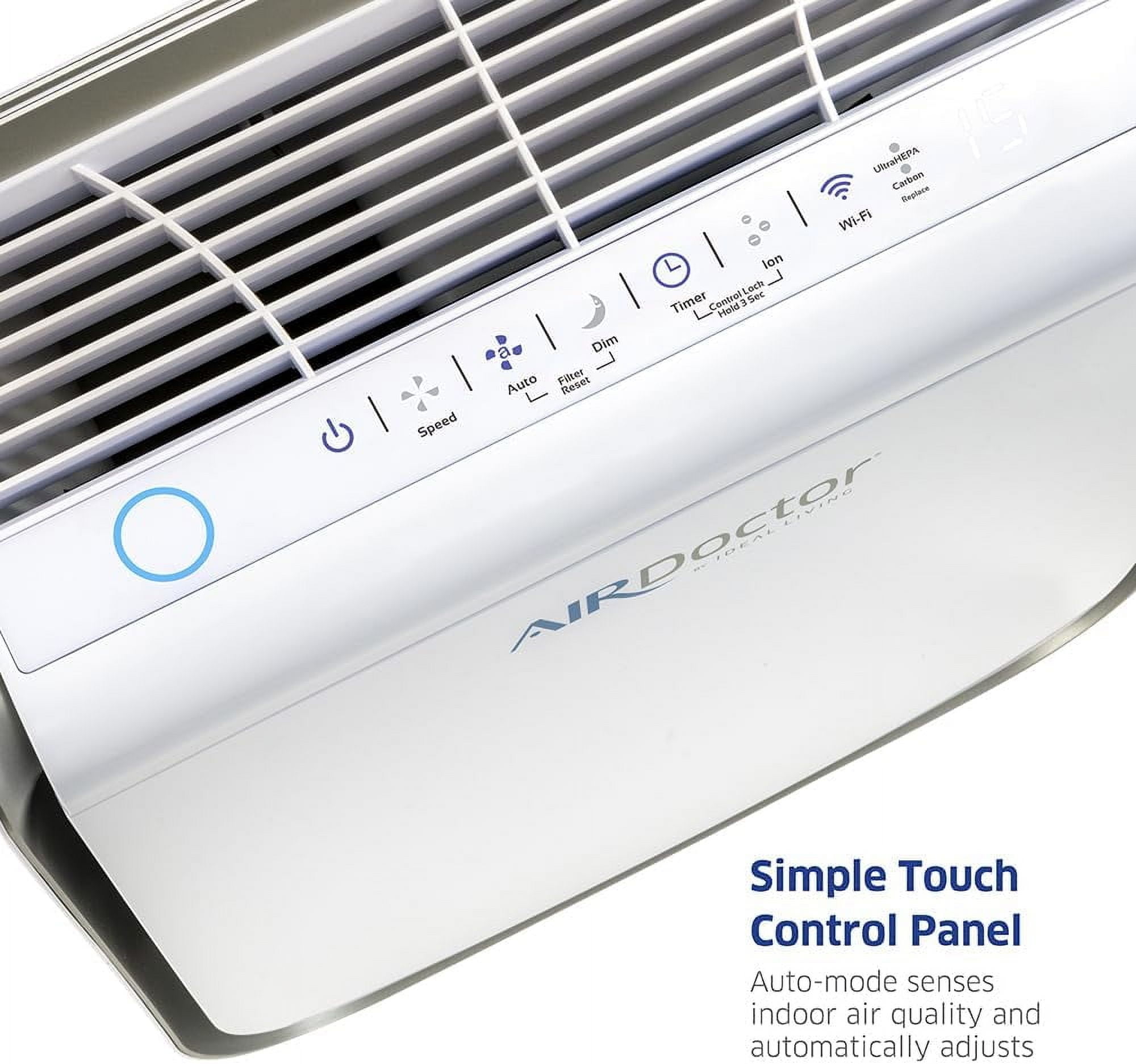 Airdoctor 2000i Smart Air Purifier for Small Rooms, Covers 305 Square Feet, 13.85x6.6x18.72 in., White, 1-Pack