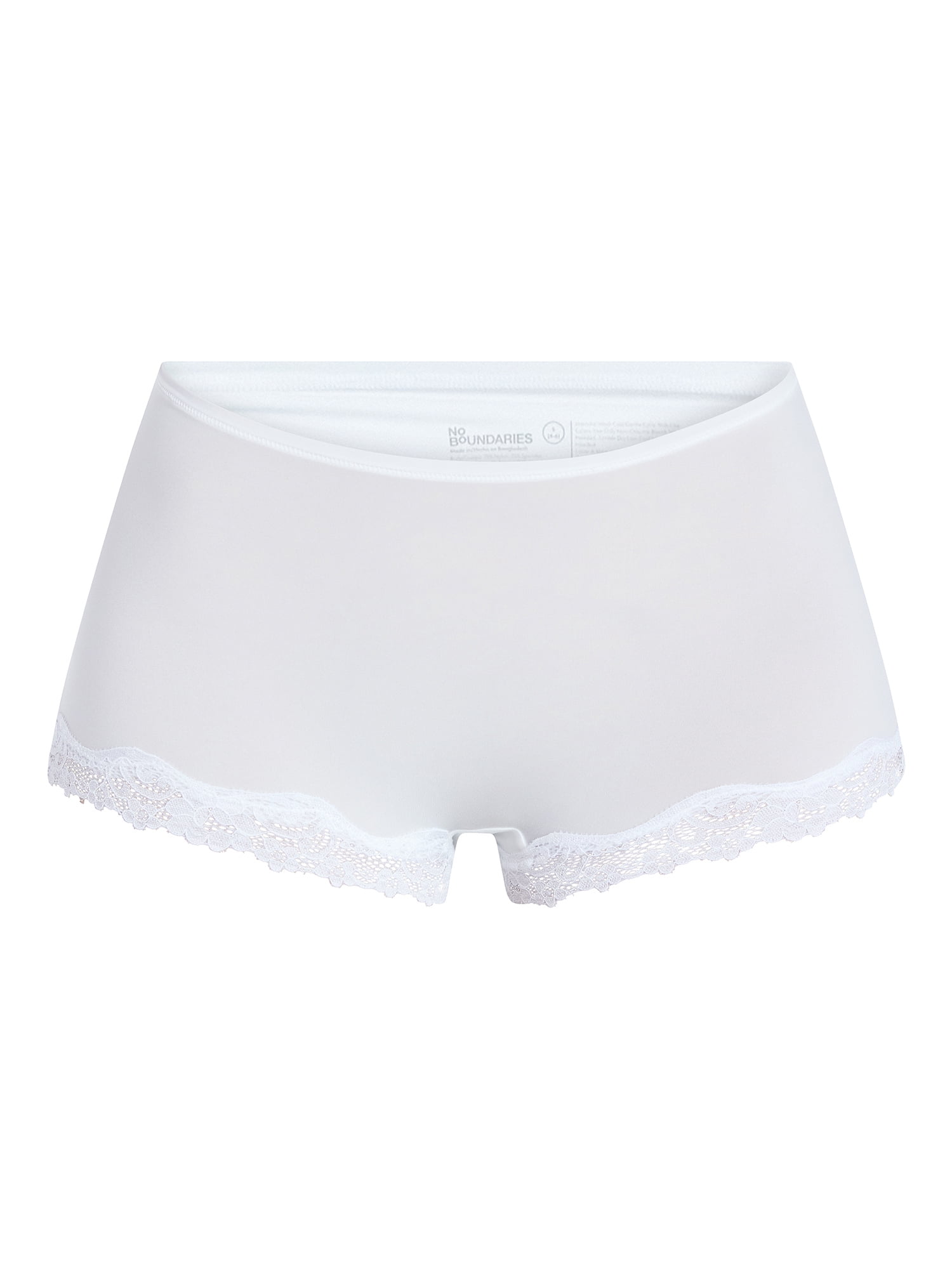 No Boundaries Fit Stretch Lace Boyshort Panties, 3-Pack, Women's XS-XXXL