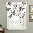 thumbnail image 2 of Spring Flowers Balloon Curtains for Living Room/French Door, Black Brown White Horse Country Vintage Tie Up Curtains 63 Inch Length Energy Saving Kitchen Curtains Shades for Windows 42"x63", 2 of 8