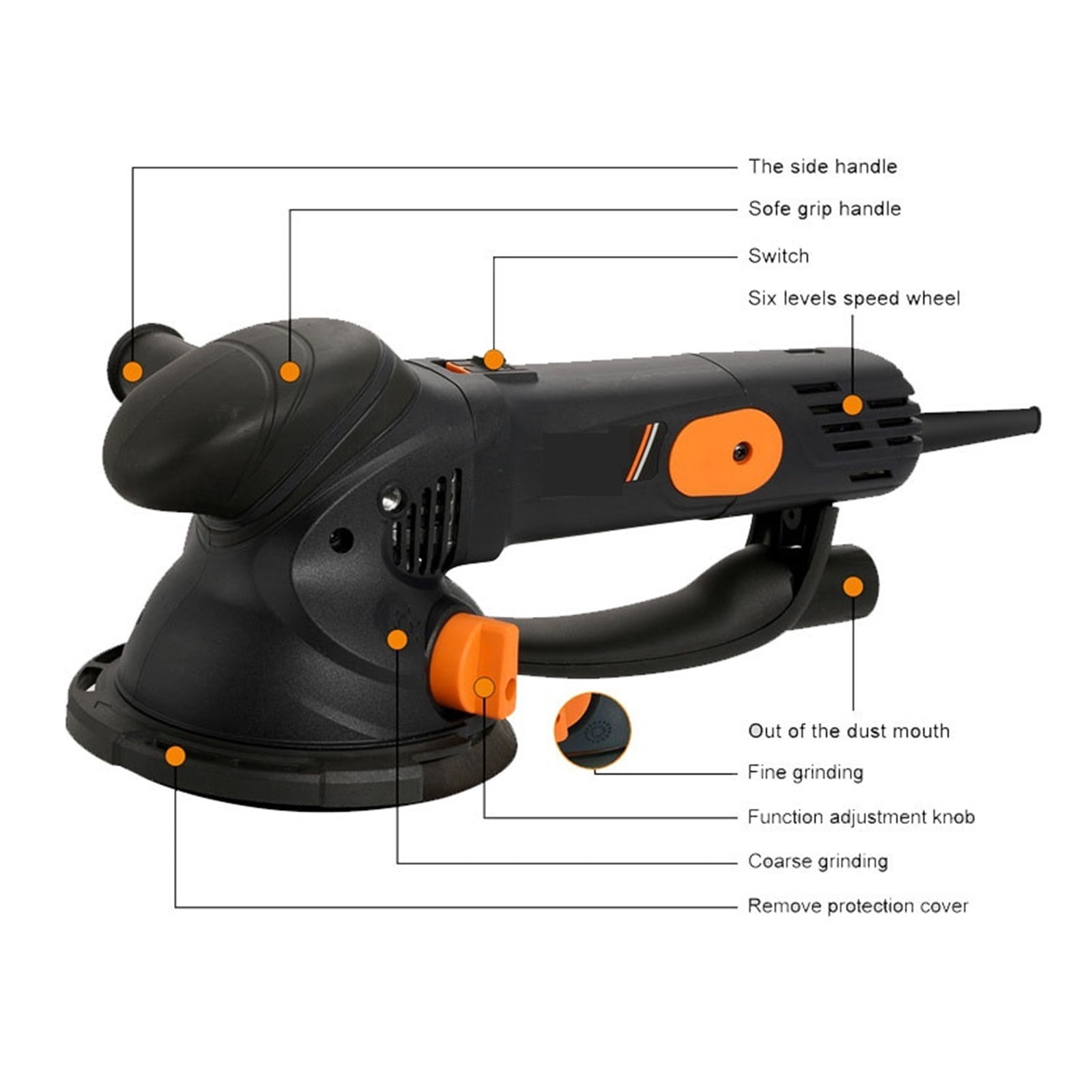 500W Rotary Car Polishing Machine Electric Geared Eccentric Dual Mode Random Orbital Sander For Woodworking Tools ,Easy to Operate