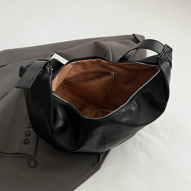 Bolso Hombro Crescent Hobo Cuero Suave PU Bandolera para Mujer ()