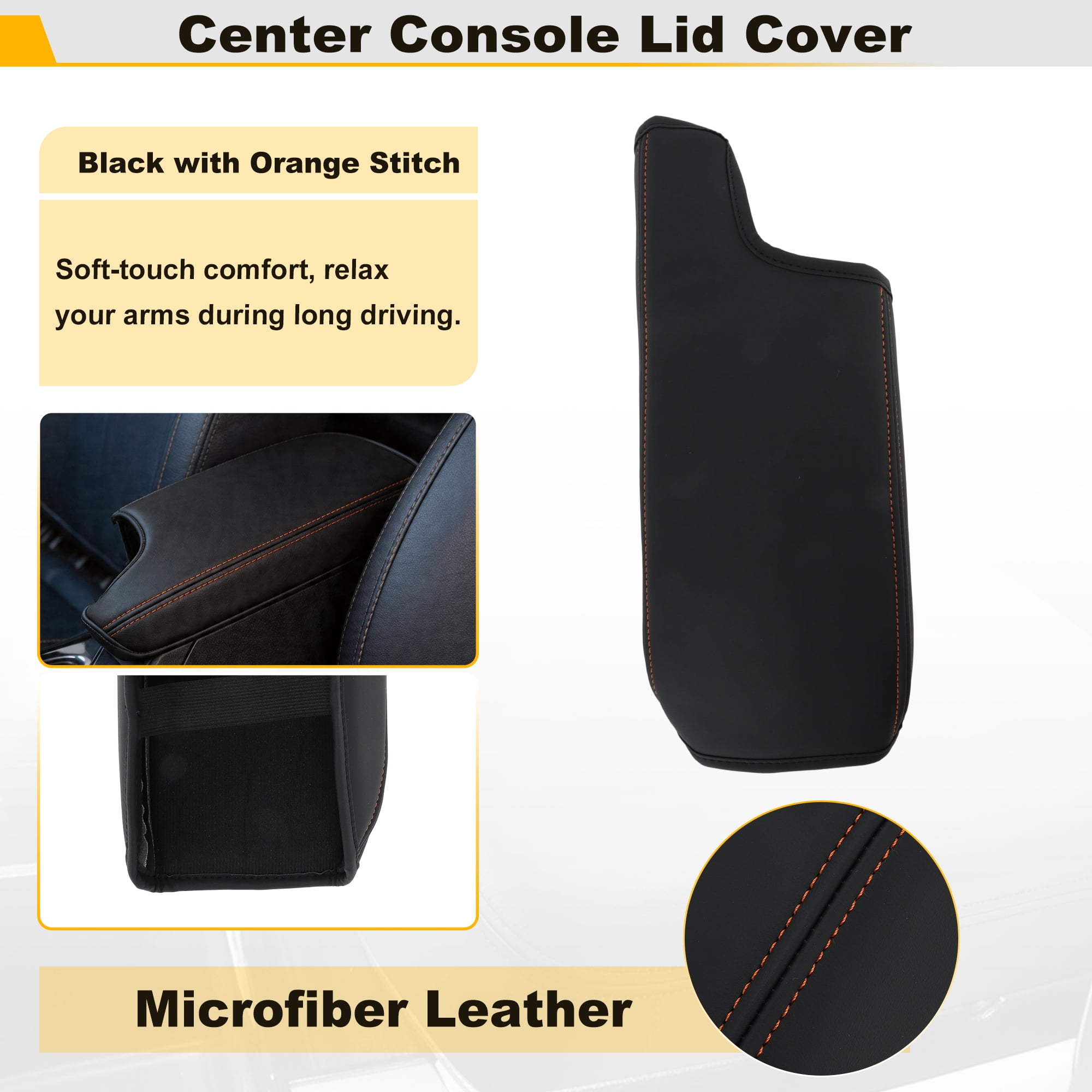 Unique Bargains Car Console Lid Armrest Cover Black for Subaru Crosstrek 18-22