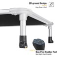 thumbnail image 4 of Chew Proof Elevated Dog Bed - Cooling Raised Pet Cot - Silver Aluminum Frame and Durable Textilene Mesh Fabric, Unique Designed No-Slip Feet for Indoor or Outdoor Use, Black Silver, X Large, 4 of 5