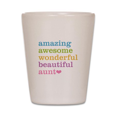 

CafePress - Amazing Aunt - White Shot Glass Unique and Funny Shot Glass