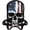SKULL AMERICAN, variant on SKULL AMERICAN - Officially Licensed Original Artwork, Iron On PATCH