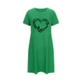 thumbnail image 5 of QQAMB Womens Oversized Nightgown Short Sleeve Printed Sleepshirts Cute Night Shirts Soft Pajama Sleepwear Nightdress Green S, 5 of 7