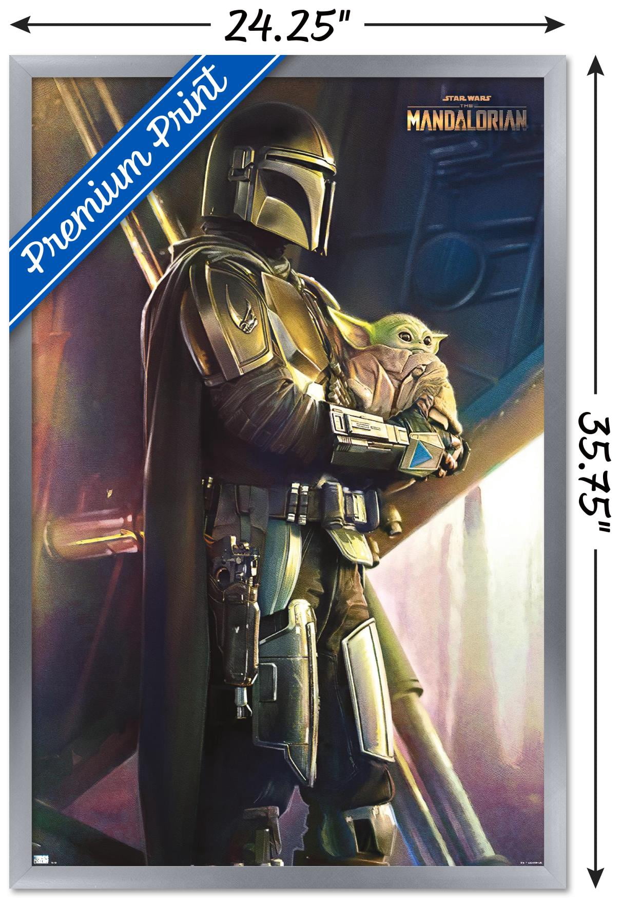 Star Wars: The Mandalorian - Held Wall Poster, 22.375" x 34", Framed