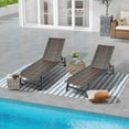 thumbnail image 1 of Costway 2PCS Patio Galvanized Steel Chaise Lounge with Wheels PE Rattan Recliner Chair, 1 of 8