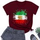 thumbnail image 4 of Tops de Cuello Alto para las Mujeres Amante Impreso Cuello Redondo Manga Corta Camiseta Casual, Blusa Diaria de Estiramiento Suave, 4 of 5