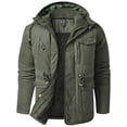 thumbnail image 2 of Men's Winter Coat Thick Sherpa Fleece Lining Cotton Military Jackets Heavyweight Work Coats with Cargo Pockets Outwear, 2 of 7