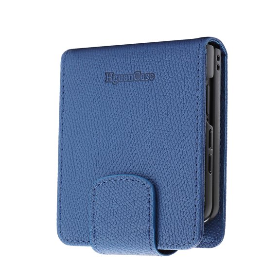 Corliven for Samsung Galaxy Z Flip 7 Wallet Case, PU Leather Folio Cover with RFID Card Pocket, Shockproof Anti-Scratch Protective Case with Wrist Strap, Blue