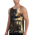 thumbnail image 2 of KLL Adorable Kitten On Mini Train Print Men's Muscle Gym Workout Stringer Tank Tops Bodybuilding Fitness T-Shirts Tank Tops Men-3X-Large, 2 of 7