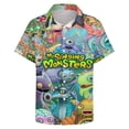 thumbnail image 3 of My Singing Monsters Mens Hawaiian Shirt Loose Fit Shirts - Short Sleeve And Button Down Hawaiian Shirt for Men with Pocket, 3 of 7