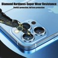 thumbnail image 5 of Protector de cámara de metal con diamantes para iPhone 13, 14, 11 Pro Max, juego de 3 protectores de cámara para iPhone 12, 13 Mini, cristal protector de lente, rosa luminoso, 5 of 5