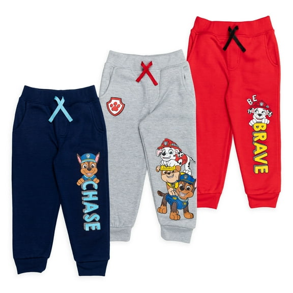 Paw Patrol Chase Marshall Rubble Little Boys Fleece 3 Pack Pants Toddler to Little Kid