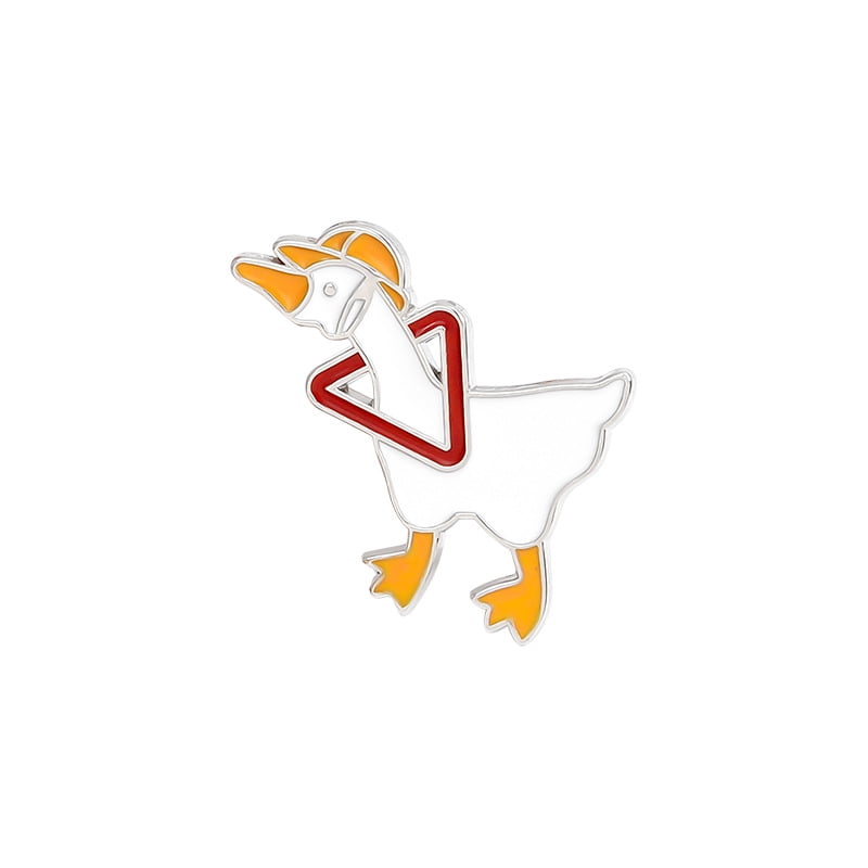 Cute Funny White Goose Brooch Enamel Pins Cartoon Duck With Knife Badge For  Backpack Hat Shirt Decoration Lapel Pin Jewelry Gifts For Friends