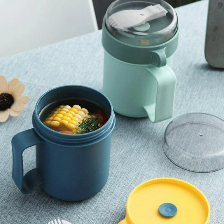 Soup Mug Stainless Steel Microwavable Soup Mug with Lid, Portable Breakfast  Cup with Handle Insulation Soup to Go Container for Soups, Noodles, Hot  Cereal and More, 1000ml