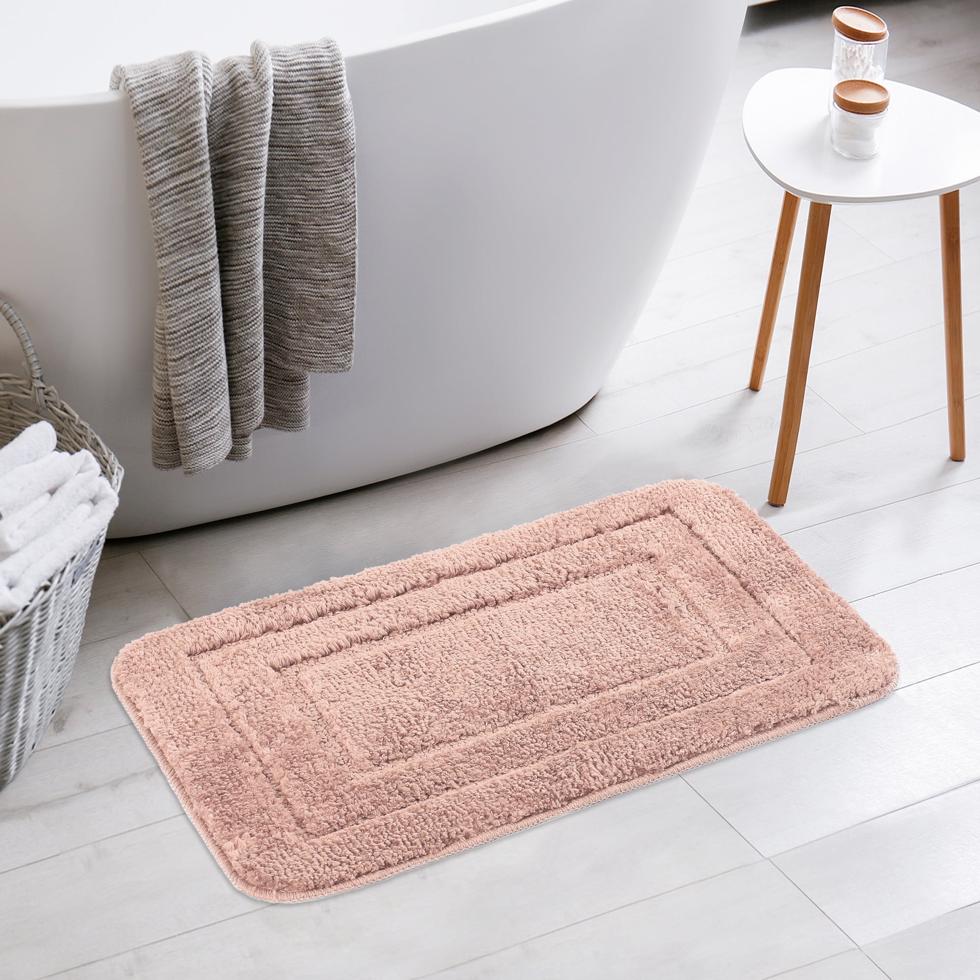 REGALWOVEN Bathroom Rug, Soft Absorbent Bathroom Rug, Non Slip Plush Bath Rug Machine Washable Dry Bath Mat for Bathroom Floor Pink 20" x 32"
