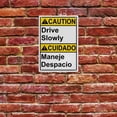 thumbnail image 5 of Weatherproof Vertical ANSI Forklift Sign (Drive Slowly - Maneje Despacio) 8 in" x 12 in" UV Resistant Indoor Outdoor Workplace Insdustrial Caution Warning Sign, 5 of 7