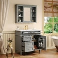 thumbnail image 2 of 36 inch Bathroom Vanity with Medicine Cabinet, Modern Bathroom Storage with 2 Soft Closing Doors and 4 Drawers, Single Sink Vanity Set, Grey, 2 of 8