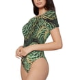 thumbnail image 2 of Yiaed Succulents Print Women's Waist-Cinching Short-Sleeved Onesie,Elastic Onesiet,Snaps At Bottom,Easy To Put On And Take Off for Wome Bodysuit -XX-Large, 2 of 8