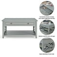 thumbnail image 4 of Alaterre Furniture Coventry Classic 36" Wood Coffee Table with Drawer and Open Shelf, Traditional Modern Décor for Storage and Display in Living Room, Gray, 4 of 13