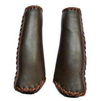 UPANBIKE Bike Handlebar Grips Ergonomic Design Handmade Sewing Push On Leather,Coffee