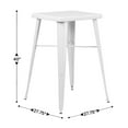 thumbnail image 5 of Flash Furniture Aaron Commercial Grade 23.75" Square White Metal Indoor-Outdoor Bar Height Table, 5 of 10