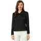 thumbnail image 1 of Blusa Allegra K cuello Sedoso Corbata cuello En V Manga Larga elegante Oficina para Mujeres Negro XL, 1 of 6
