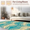thumbnail image 2 of ODIKA 6' Machine Washable Non-Slip Area Rug, Bear Ocean Wave High Traffic Rug, Blue, 303856, 2 of 7