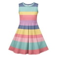 thumbnail image 5 of Girls Sleeveless Stretchy Dress, Tween a Line Flowy Skater Dress, Cute Printed Round Neck Sundress Kids Going out Dresses 5Y, 5 of 6