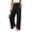 Black, variant on Women's Wide Leg Split Pants Smocked High Waist Pleated Pocket Loose Fit Beach Vacation Daily Trousers
