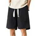thumbnail image 3 of Men's Casual Athletic Shorts Knee Length Quick Dry Short Pants Elastic Waist Drawstring Stretch Performance Shorts Lounge Wear for Summer Beach Vacation, 3 of 8