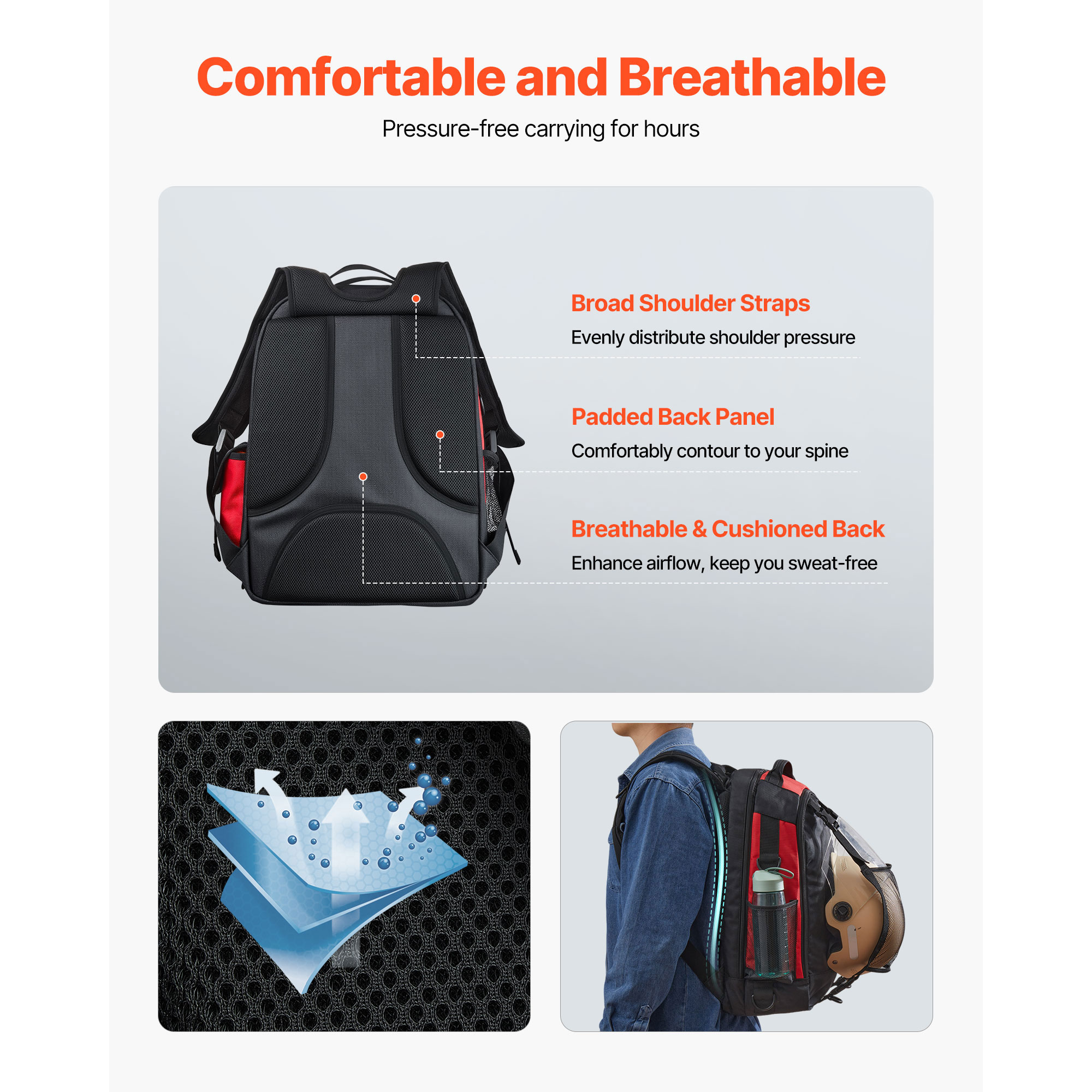 KFFKFF Welding Backpack, 25.2L Tool and Helmet Storage Bag, Durable 1680D Polyester Gear Pack with Helmet Compartment, Versatile Storage Solution for Welding, Camping, and Hiking