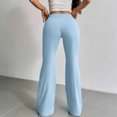 thumbnail image 6 of Womens Yoga Pants High Waist Flare Leggings Wide Straight Leg Sports Flared Trousers with Pocket Pilates Fitness Yoga Pants for Women Sky Blue M, 6 of 8