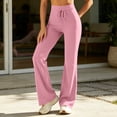 thumbnail image 4 of Hurxie Wide Leg Pants Women Drawstring Pajamas Lounge Pants Loose Comfy Sleepwear Casual Yoga Pink,2XL, 4 of 7