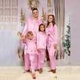 thumbnail image 2 of Generic Matching Family Outfits Dad's Christms Pajamas for Family Silk Satin Jammies 2024 Button Down Sleepwear Long Sleeve Comfy Loungewear Matching Sets for Couples and Kids(11-12 Years,c-Pink), 2 of 8