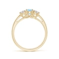 thumbnail image 2 of ANGARA Natural Three Stone Oval Aquamarine and Half Moon Diamond Ring in 14K Yellow Gold for Women (Size-7x5mm) | March Birthstone, Anniversary, Jewelry Gift for Women | Natural Aquamarine Ring, 2 of 9