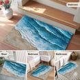 thumbnail image 6 of Abstract Beach Waves Washable Small Entryway Area Rugs 2'x3', Watercolor Blue Ocean Low Pile Throw Rug Non-Slip Sturdy Edge Binding Carpet for Front Door Floor Room Entry, 6 of 9