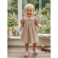 thumbnail image 4 of RUINIXCW Toddler Baby Girl Summer Gingham Plaid Dress Cute Puff Short Sleeve Doll Collar Ruffled Casual A-line Dress Clothes 6 Months to 4 Years, 4 of 9