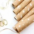 thumbnail image 5 of Papel de regalo de Navidad Kraft, rollo de papel de regalo de Navidad, rollo de papel Kraft, color de embalaje, papel de regalo marrón elegante navideño grueso, papel de regalo retro tradicional,, 5 of 5